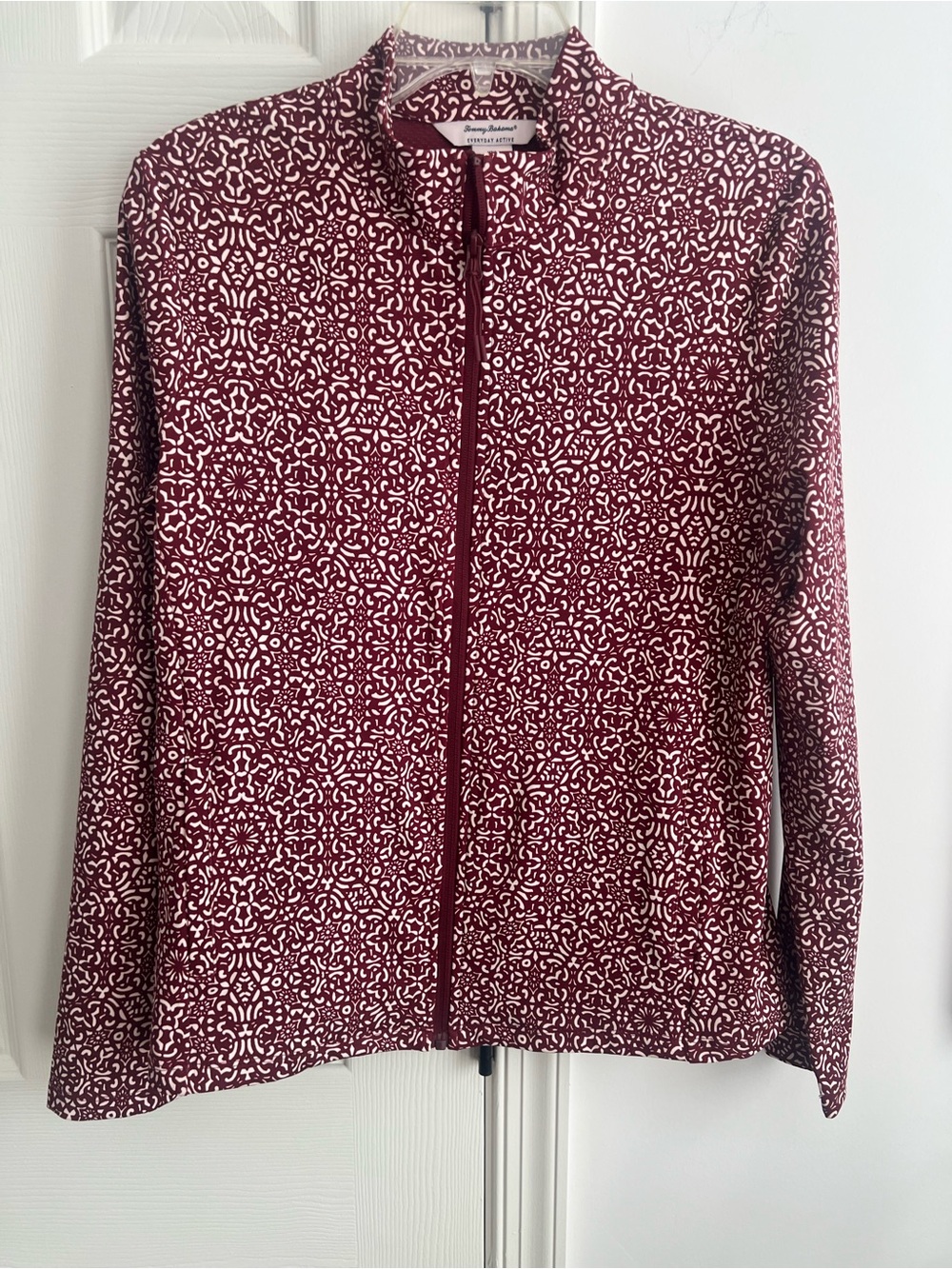 Tommy Bahama Burgundy floral Zip- Women's jacket